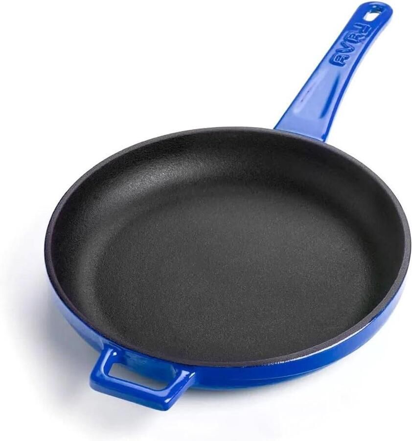 Gietijzeren Koekenpan Gietijzer Hartige Maaltijden Bereiden Gelijkmatige Warmteverdeling 20 cm Blauw