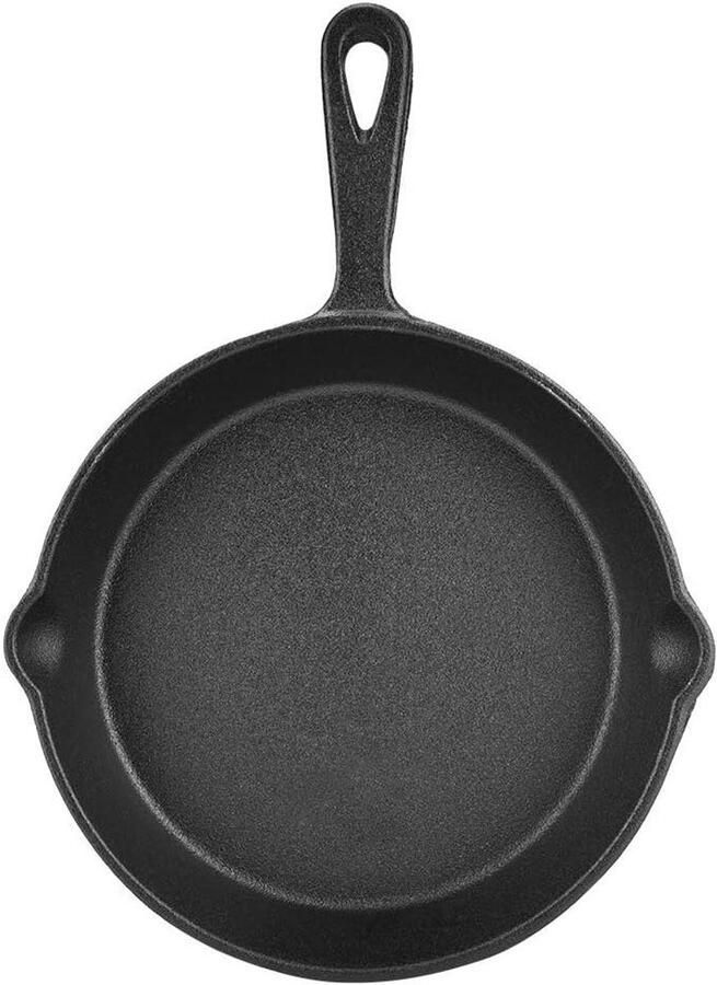 Gietijzeren Koekenpan Gietijzer Koken en Bakken Gelijkmatige Warmteverdeling 20 cm Zwart