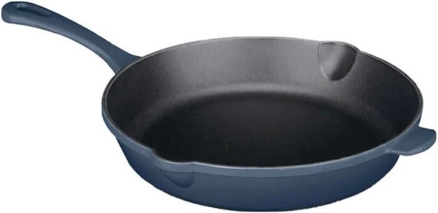 Gietijzeren Koekenpan Gietijzer Koken en Bakken Gelijkmatige Warmteverdeling 26 cm Blauw