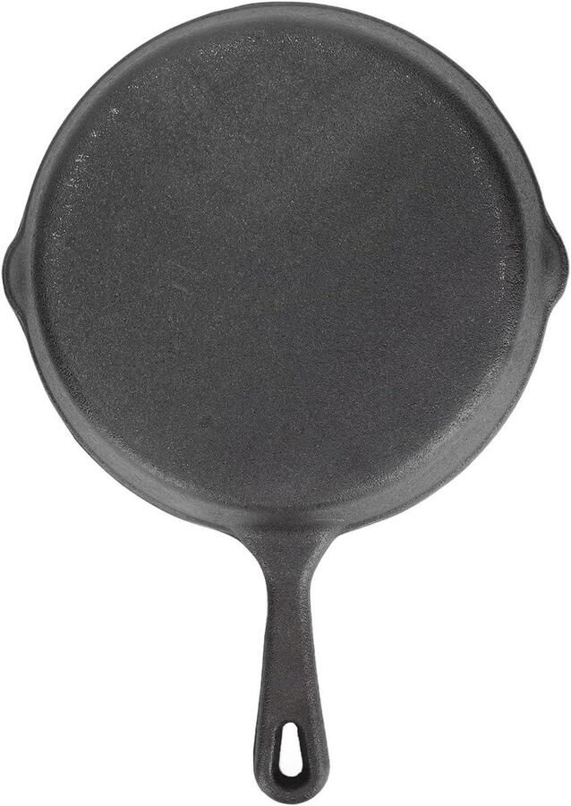 Gietijzeren Koekenpan Gietijzer Koken en Bakken Gelijkmatige Warmteverdeling 26 cm Zwart