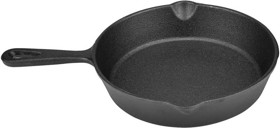 Gietijzeren Koekenpan Gietijzer Koken en Bakken Voorgekruide Pan 20 cm Zwart