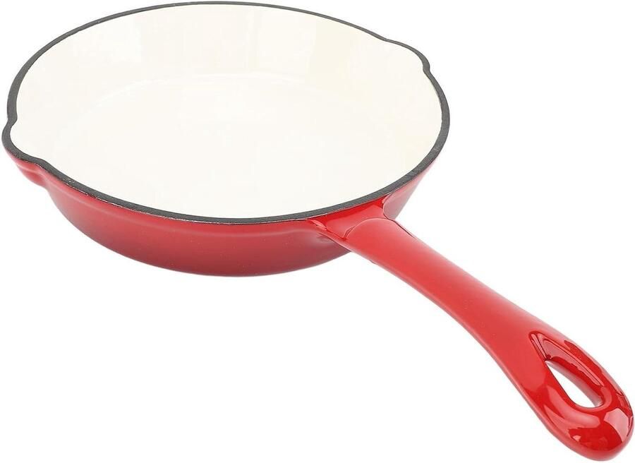 Gietijzeren Koekenpan Gietijzer Koken en Braden Geëmailleerd Oppervlak 20 cm Zwart