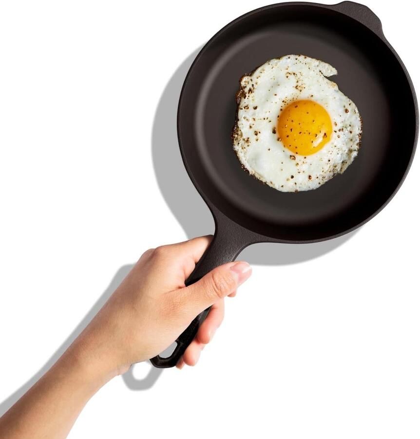 Gietijzeren Koekenpan Gietijzer Koken in de Keuken Machinaal Gepolijst 17 cm Zwart