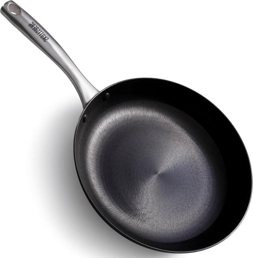 Gietijzeren Koekenpan Gietijzer Steak Bakken Natuurlijke Patina Laag 24 cm Zwart