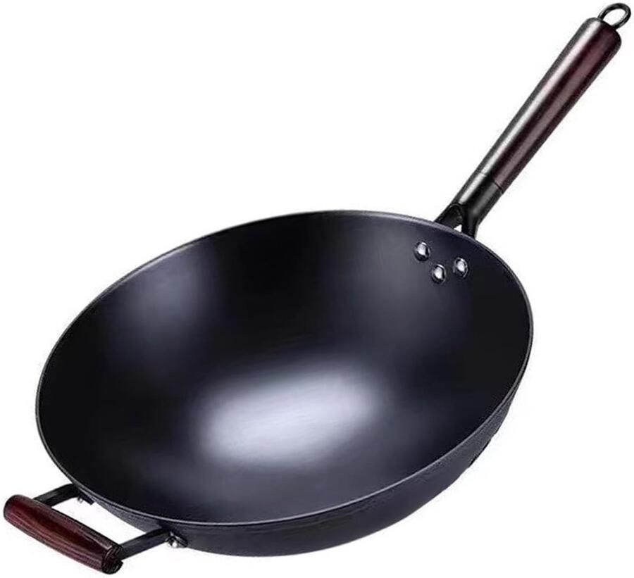 Gietijzeren Koekenpan Gietijzeren Pan Dagelijks Koken Gelijkmatige Verwarming 32 cm Zwart