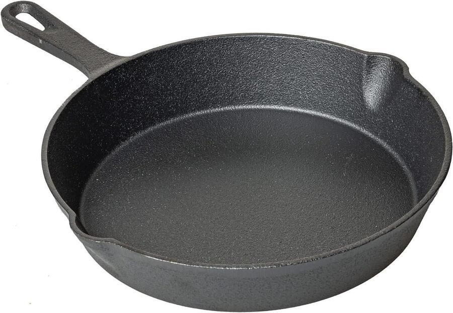 Gietijzeren Koekenpan Gietijzeren Pan Koken in de keuken Optimale warmteverdeling 25 cm Zwart