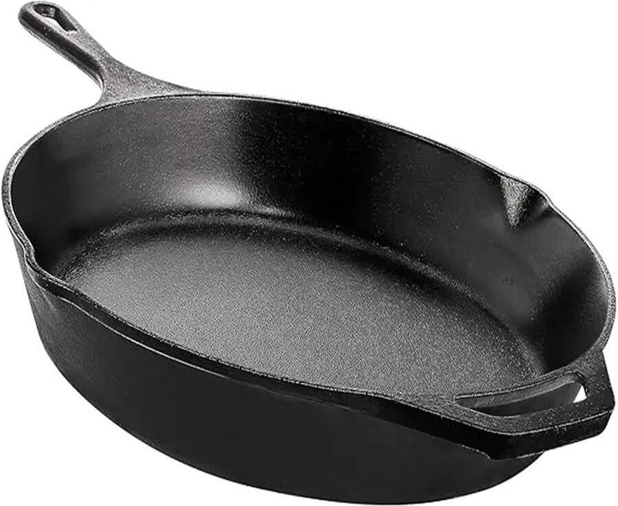 Gietijzeren Koekenpan Grill Binnen Buiten Koken Vooraf Ingebrand 650 Gram Zwart