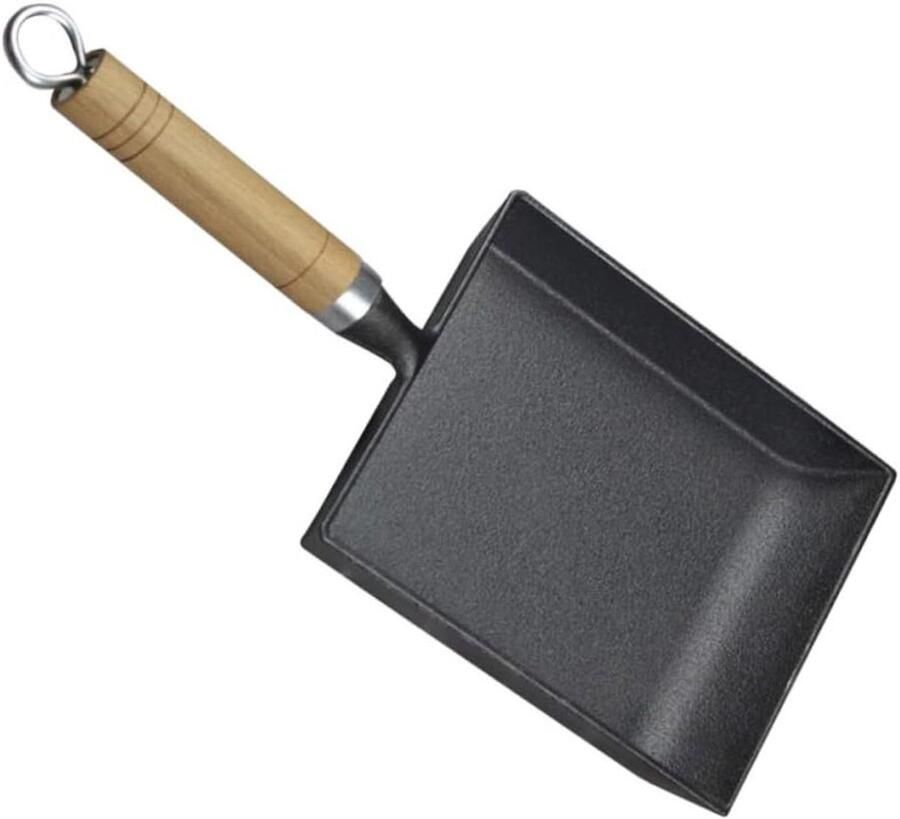 Gietijzeren Koekenpan Hout Antiaanbak Koken en Bakken Gelijkmatige Verwarming 37x15 cm Kleuren