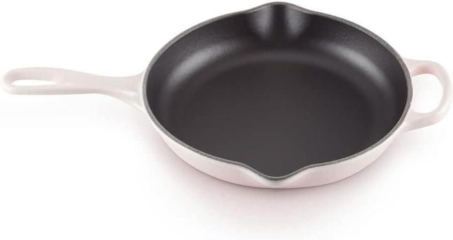 Gietijzeren Koekenpan Hulpsteel Pan Koken en Braden Gelijkmatige Warmte 23 cm Zachtroze
