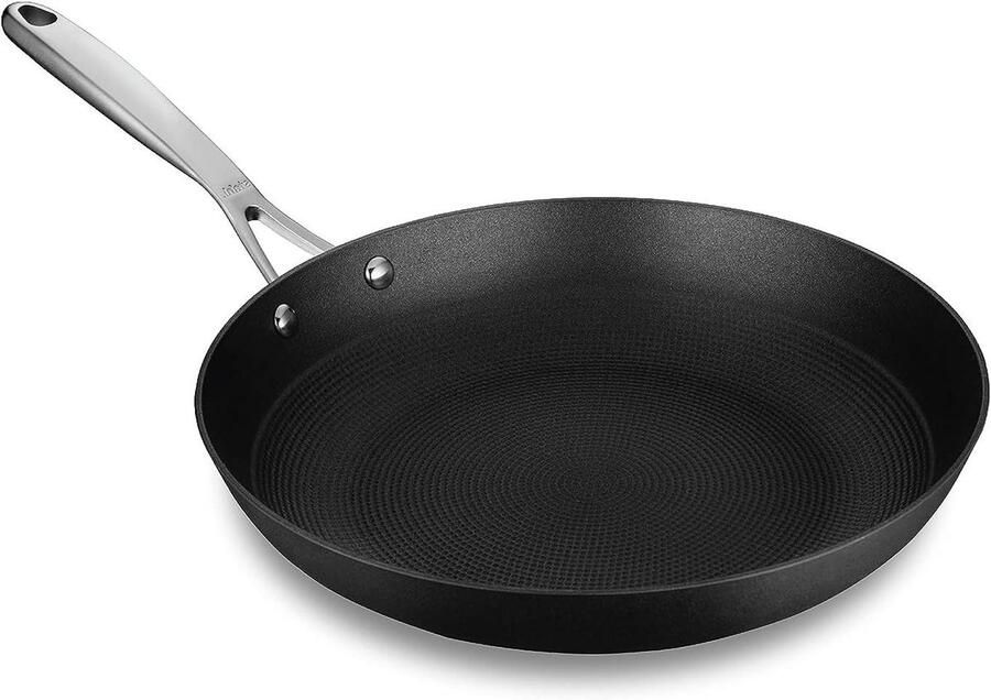 Gietijzeren koekenpan Hybride pan Dagelijks koken Lichtgewicht en roestvrij 20 cm diameter Zwart