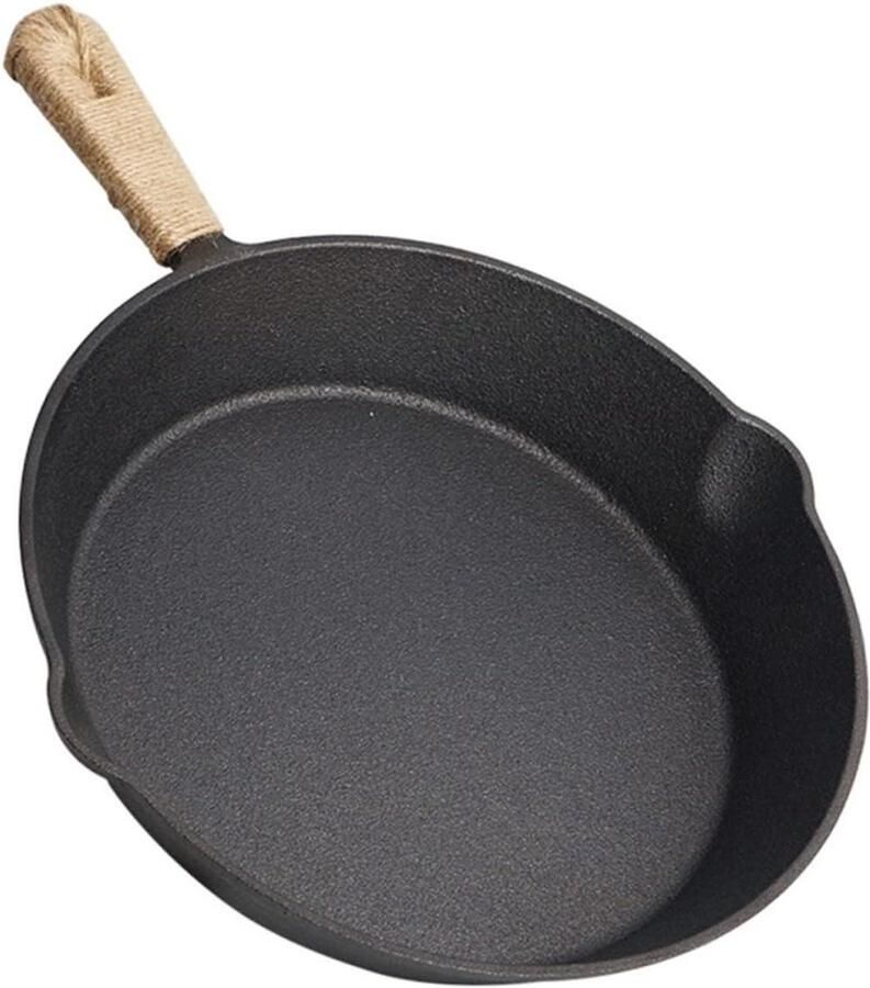 Gietijzeren Koekenpan Inductie Lekker Koken Gelijkmatige Warmte 30 cm Zwart