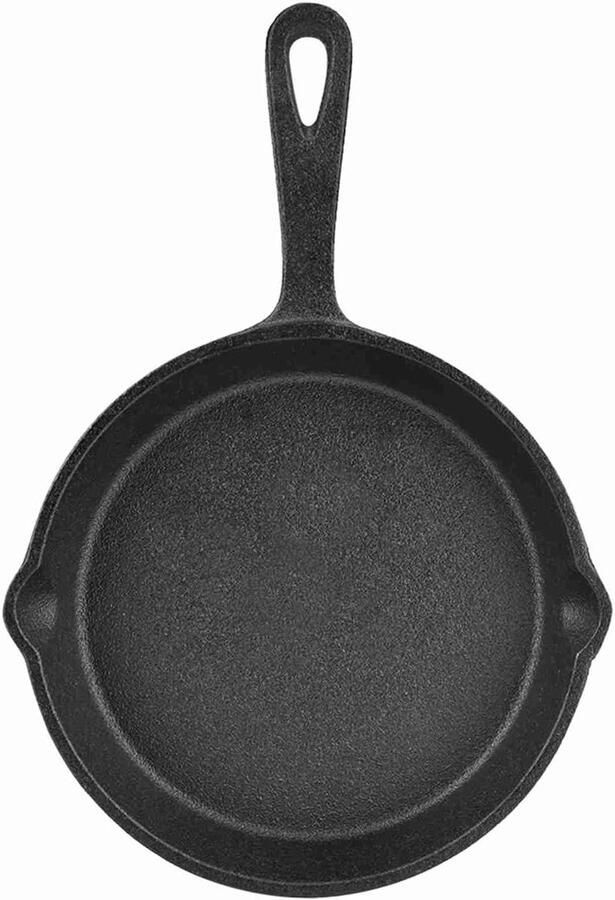 Gietijzeren Koekenpan Klein Veelzijdig Koken Goede Warmteverdeling 16 cm Zwart