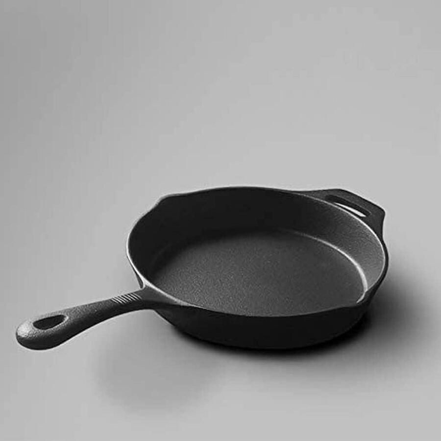 Gietijzeren koekenpan Kleine koekenpan Dagelijks koken Uitstekende anti-aanbaklaag 30 cm Zwart