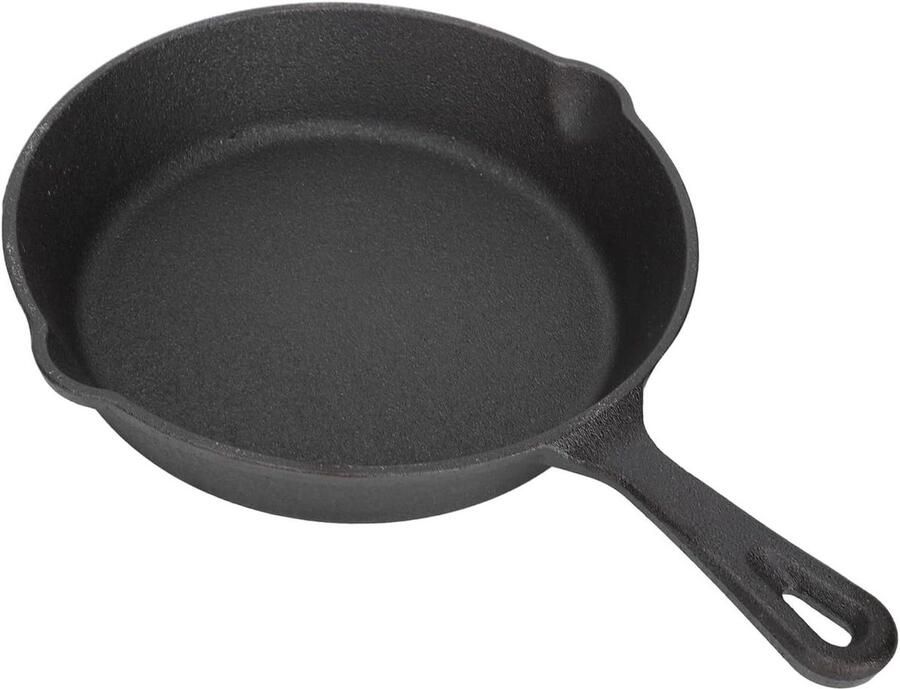Gietijzeren Koekenpan Kleine Koekenpan Gelijkmatig Bakken Voorverwarmd 20 cm Zwart