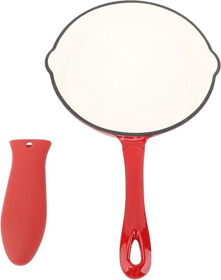 Gietijzeren Koekenpan Koekepan Anti-aanbak Thuis Koken Geëmailleerd Oppervlak 20cm Zwart