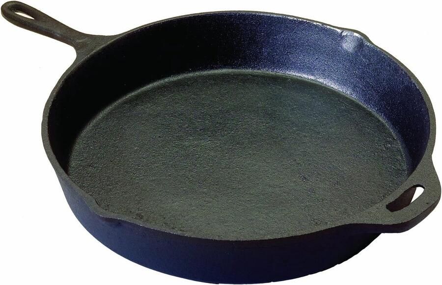 Gietijzeren Koekenpan Koekepan Eten Bereiden Vooraf Gekruid 15.5 Inch Zwart