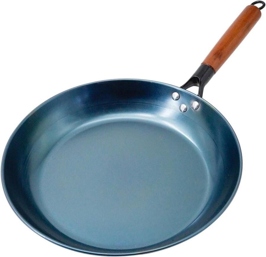 Gietijzeren Koekenpan Koekepan Koken en Bakken Chemisch Vrije Pan 32CM Blauw