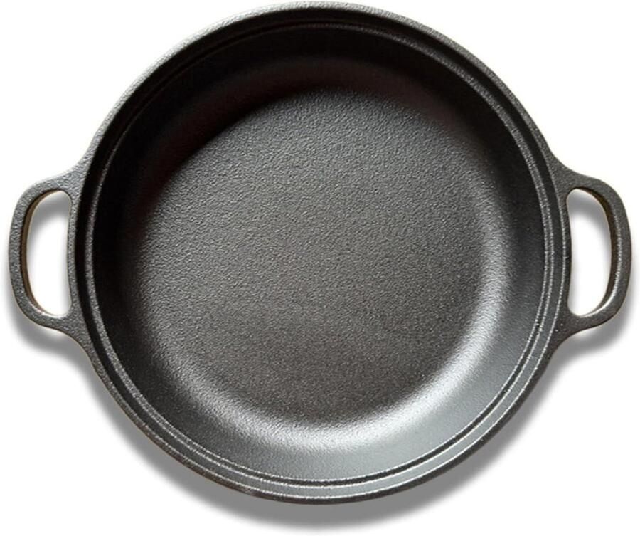 Gietijzeren Koekenpan Koken en Bakken Natuurlijke Anti-aanbaklaag 22 cm Zwart