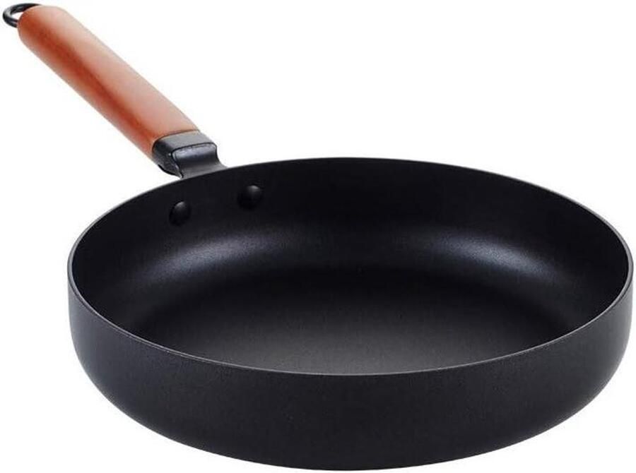 Gietijzeren Koekenpan Koken en Bakken Ongelakt Lichtgewicht 26 cm Diameter Zwart