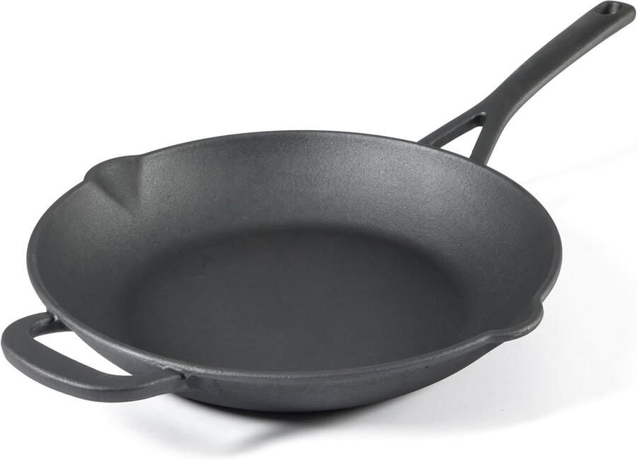 Gietijzeren Koekenpan Koken en Bakken Vooraf Ingebrand 30 cm Zwart