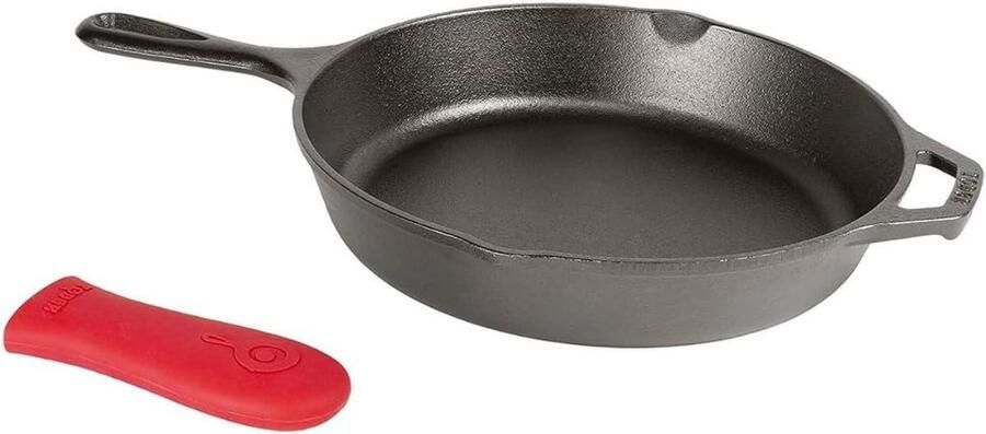 Gietijzeren koekenpan Koken en bakken Voorgekruid en ovenbestendig 26 cm Zwart