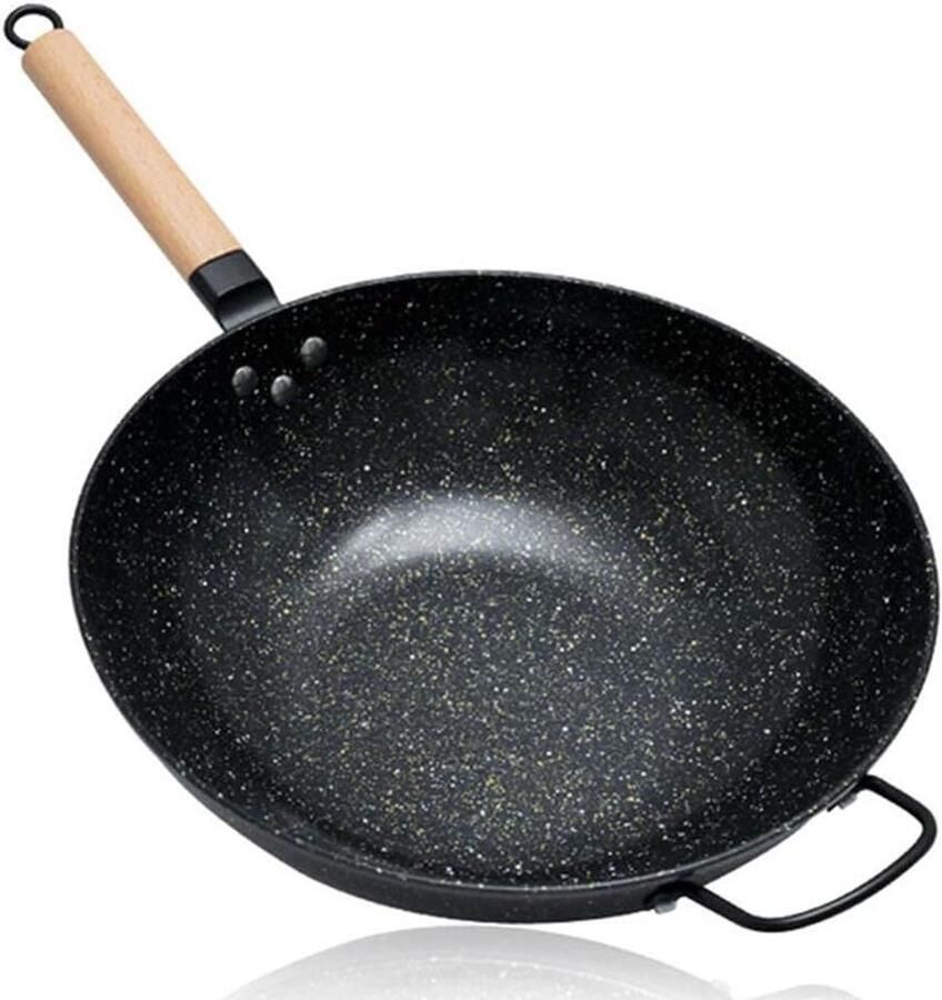 Gietijzeren Koekenpan Kookgerei Sauspan Dagelijks Koken Antiaanbaklaag Hittebestendig 32 cm Zwart
