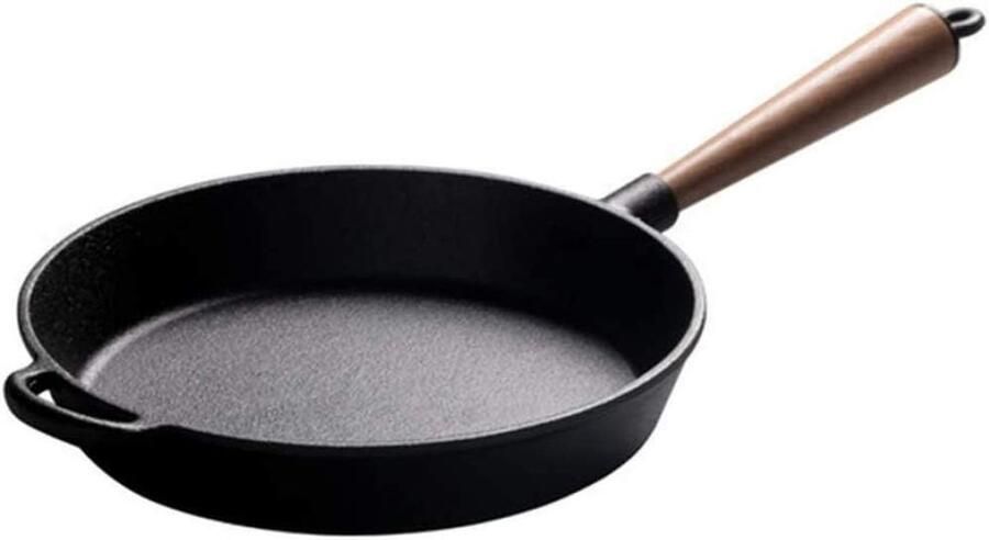 Gietijzeren Koekenpan Lekker Koken Gelijkmatige Warmte 26 cm Zwart