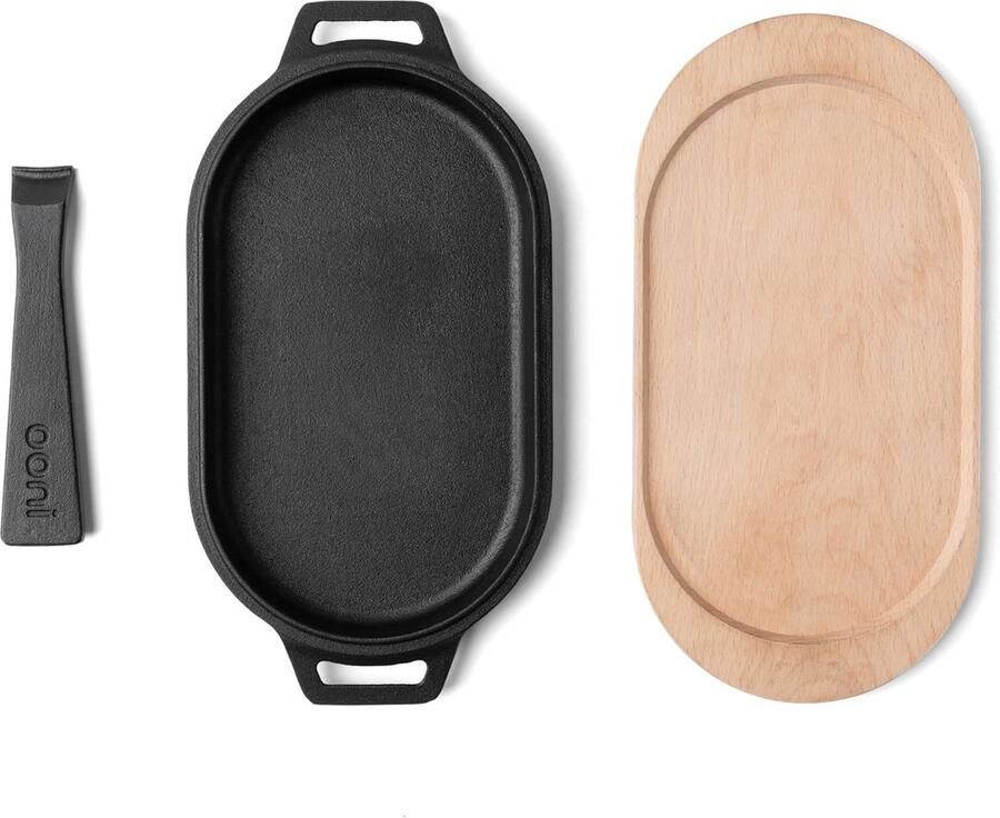 Gietijzeren Koekenpan met Afneembaar Handvat voor Pizzaovens en BBQ