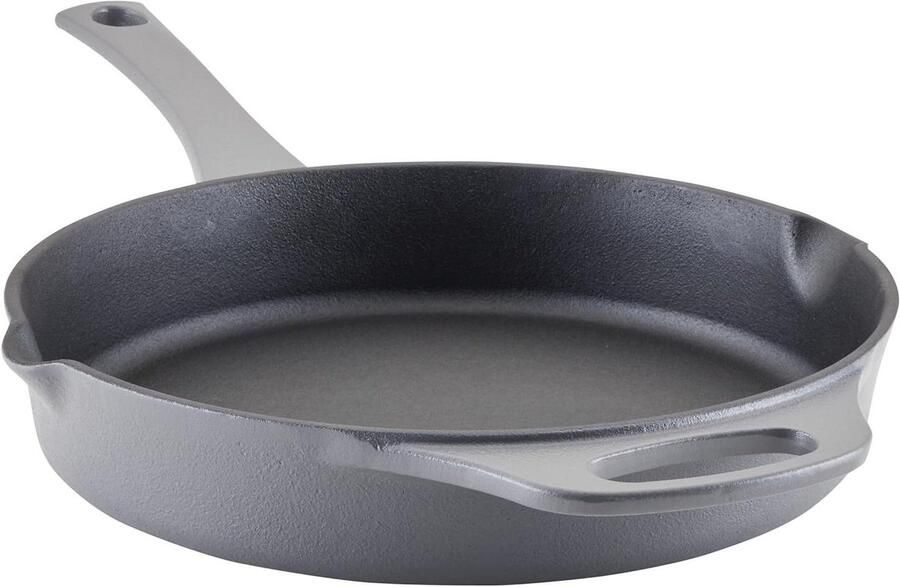 Gietijzeren Koekenpan met handvat Koken en Bakken Roestbestendig 25 cm Grijs