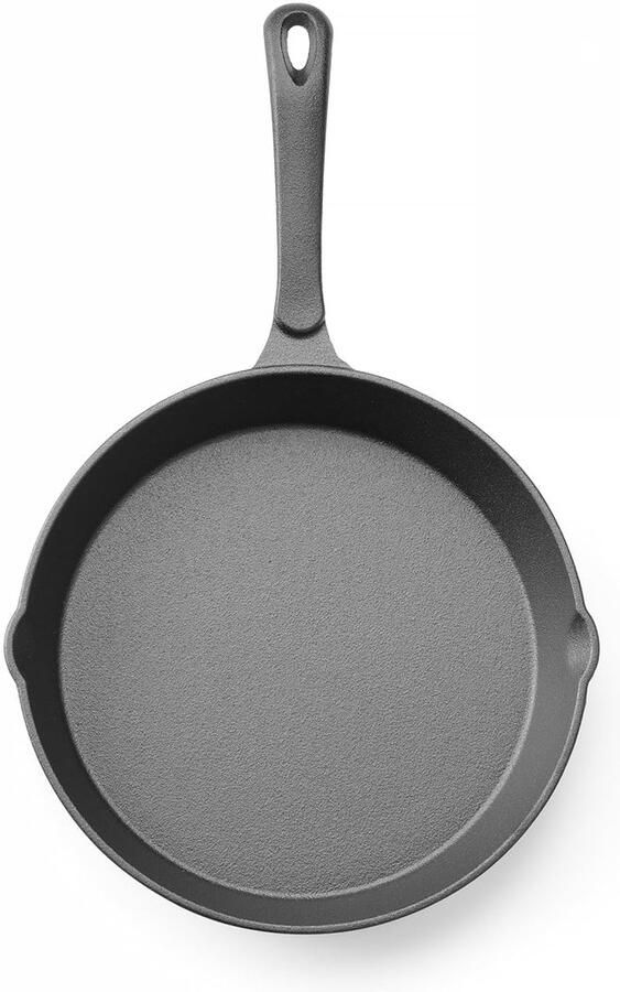 Gietijzeren Koekenpan met spuitmond Langzaam Garen Natuurlijke Antiaanbaklaag Ø25 cm Zwart