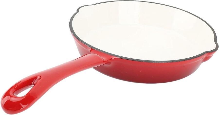 Gietijzeren Koekenpan met Steel Koken en Bakken Enameled Anti-aanbaklaag 20 cm Zwart