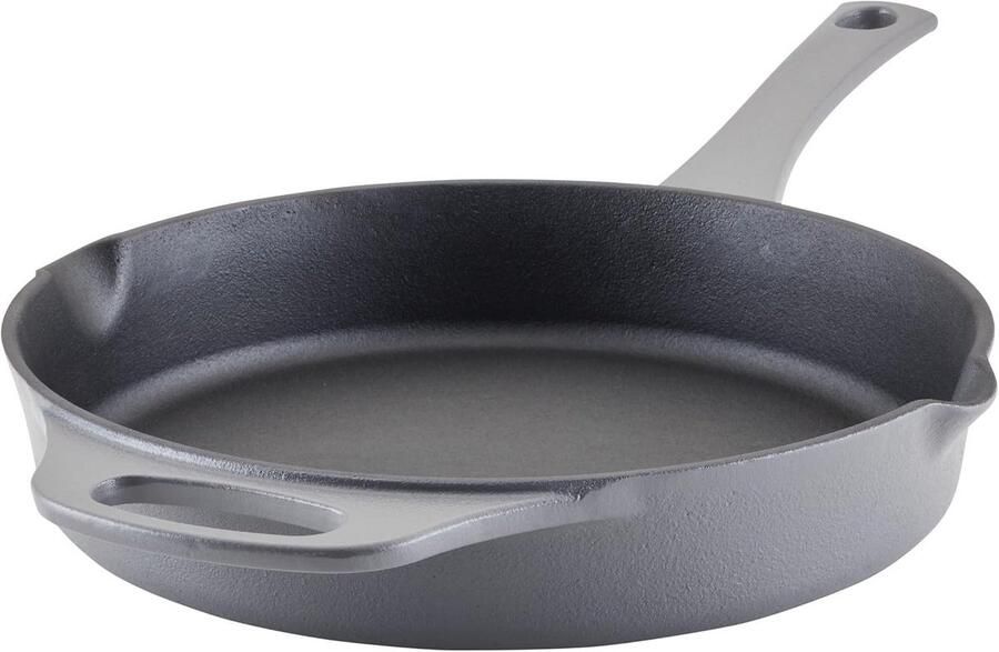 Gietijzeren Koekenpan met steel Koken en Bakken Roestbestendig behandeld 25 cm Grijs