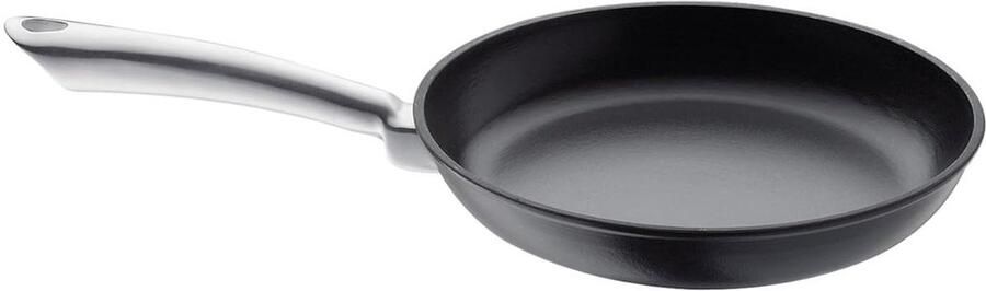Gietijzeren Koekenpan met Steel Vlees Aanbraden Optimale Warmteverdeling Diameter 20 cm Zilver
