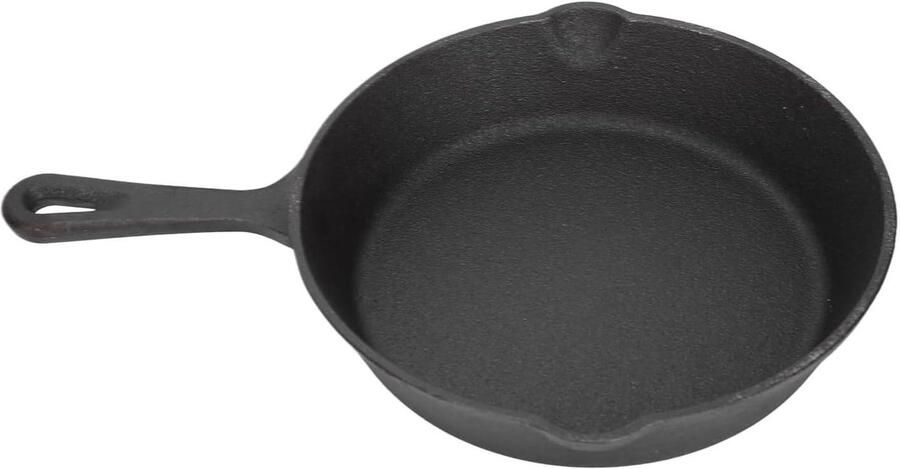 Gietijzeren Koekenpan Mini Koekenpan Koken en Bakken Gelijkmatige Warmteverdeling 10 cm Zwart