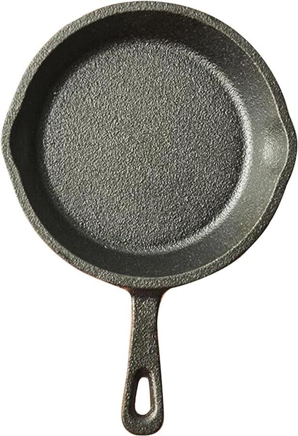 Gietijzeren Koekenpan Mini Omeletpan Kleine Porties Koken Antiaanbaklaag 13.5x6.5x14cm Zwart