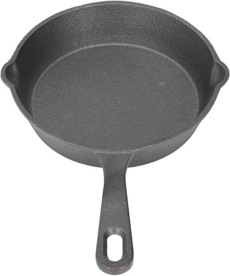 Gietijzeren Koekenpan Mini-pan Braadpan Koken en Braden Platte Bodem 14 cm Zwart