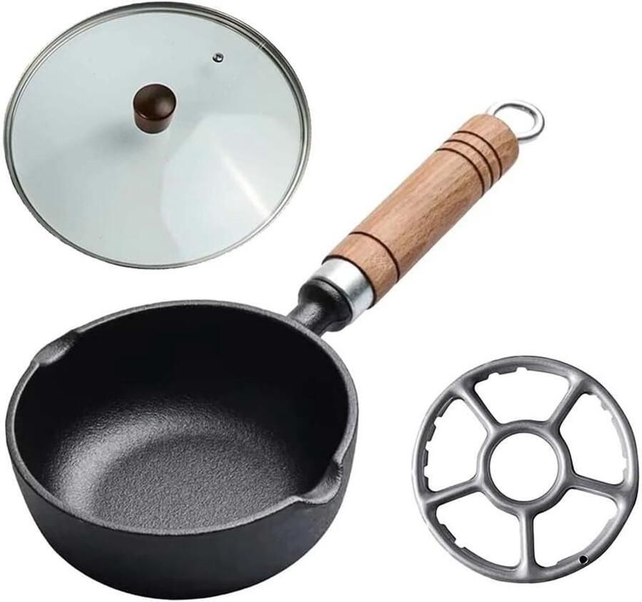Gietijzeren Koekenpan Mini Pan Ei Pan Ontbijt Bakken Verdikte Gietijzer 13 cm Zwart