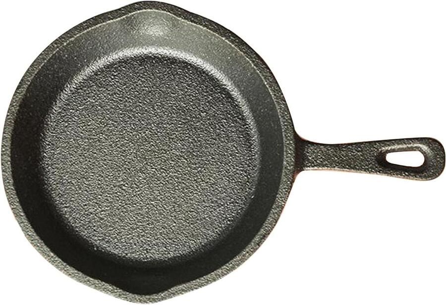 Gietijzeren Koekenpan Mini Pan Ei Pan Ontbijt Maken Anti-aanbaklaag Compact Formaat Zwart