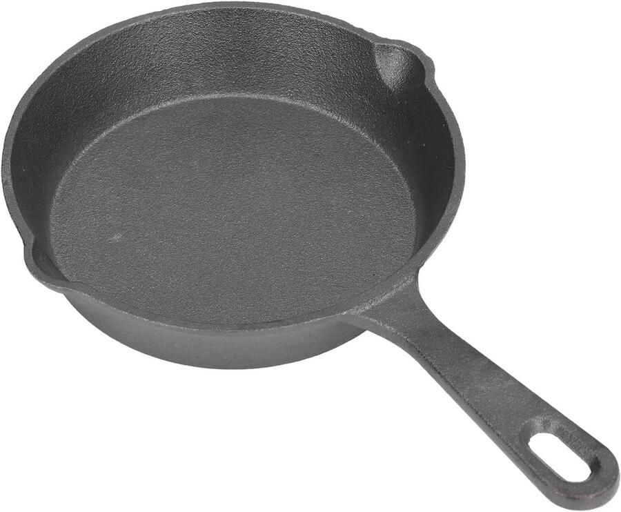 Gietijzeren koekenpan Mini pan Kleine gerechten bakken Gelijkmatige warmte 14 cm diameter Zwart