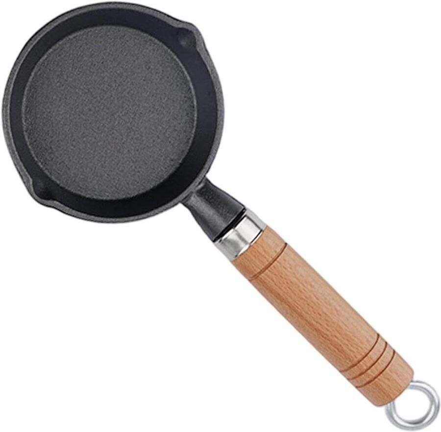 Gietijzeren Koekenpan Mini Pan Kleine Gerechten Bereiden Dubbele Schenktuiten 10 cm Diameter Zwart