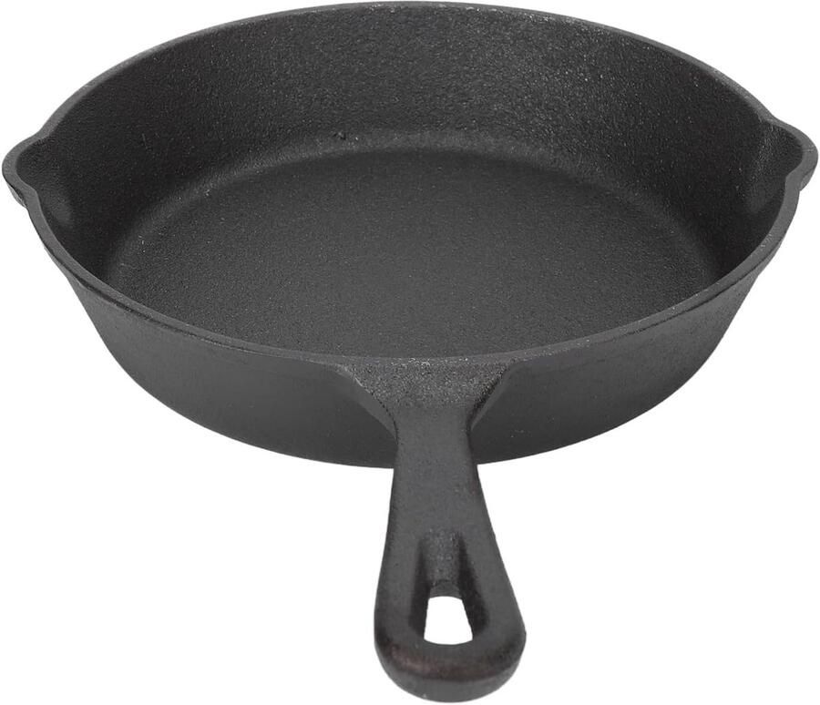 Gietijzeren koekenpan Mini pan Koken en bakken Gelijkmatige warmte 10 cm Zwart
