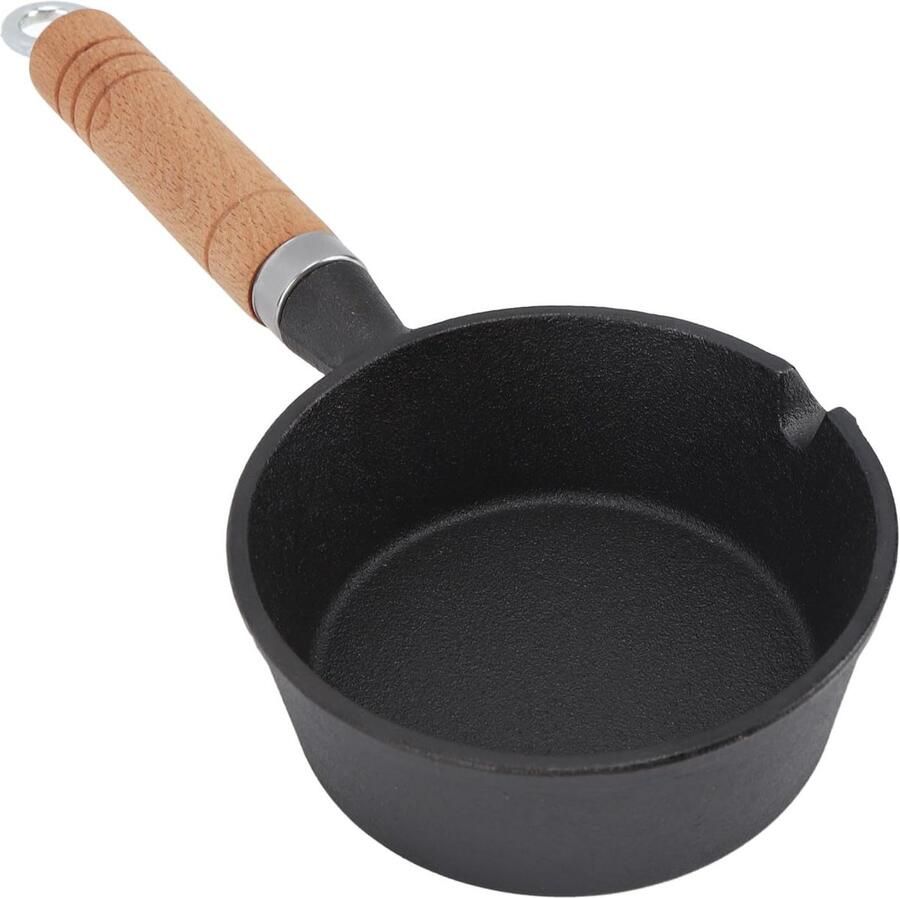 Gietijzeren Koekenpan Mini Pan Ontbijt Koken Gelijkmatige Warmte 13 cm Zwart