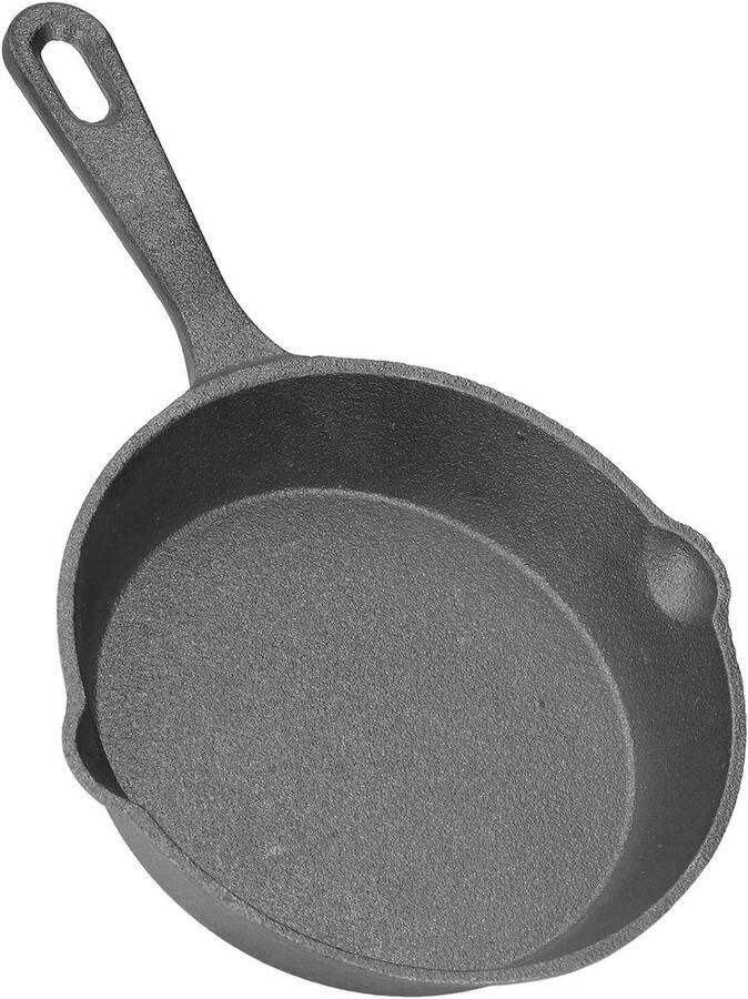 Gietijzeren Koekenpan Mini Pan Traditioneel Koken Uitstekende Warmte 14 cm Diameter Zwart