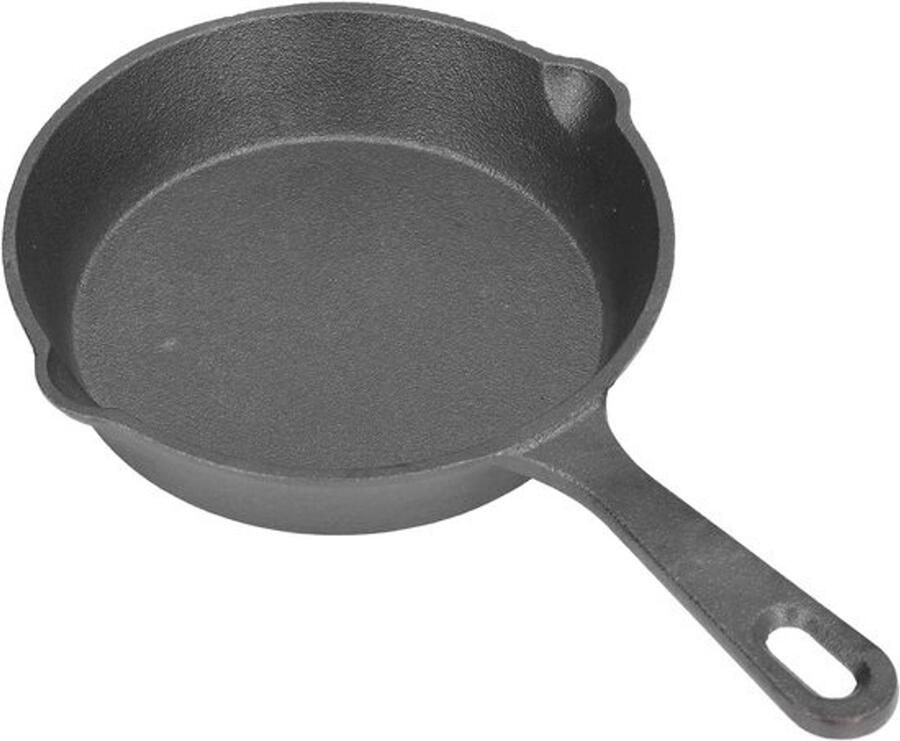 Gietijzeren koekenpan mini pan voor kleine gerechten gelijkmatige warmteverdeling 14cm diameter zwart