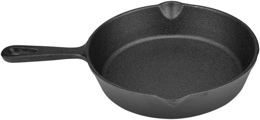 Gietijzeren Koekenpan Non Stick Thuis Koken Voorgekruid 20 cm Zwart