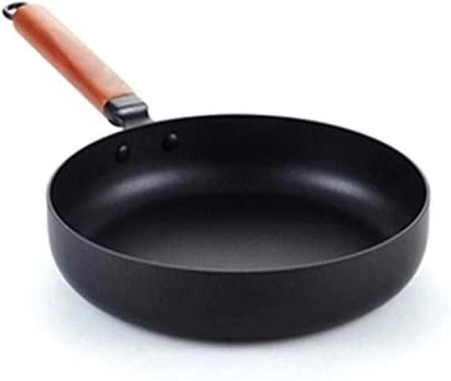 Gietijzeren Koekenpan Non-stick Wok Aziatisch Koken Snel Warmteverdeling 26 cm Zwart