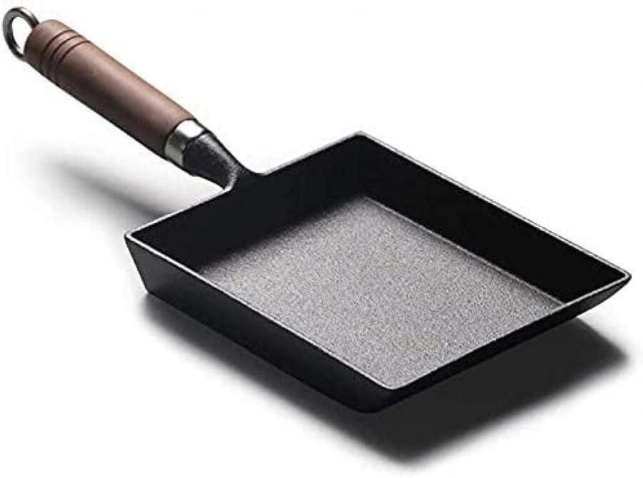 Gietijzeren Koekenpan Omelet Pan Lekker Koken Gelijkmatige Warmte 40 cm Zwart