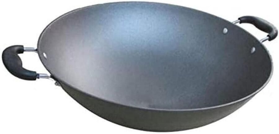 Gietijzeren koekenpan Ongecoat kookgerei Veelzijdig koken Gelijkmatige verhitting 36CM Zwart
