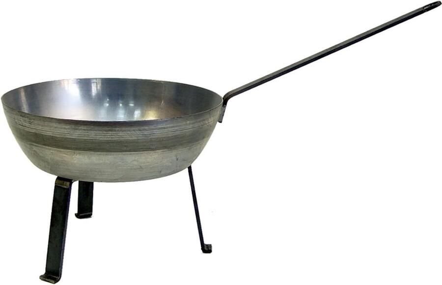 Gietijzeren Koekenpan Pan met poten Professioneel koken Duurzaam gietijzer 30 cm diameter Grijs