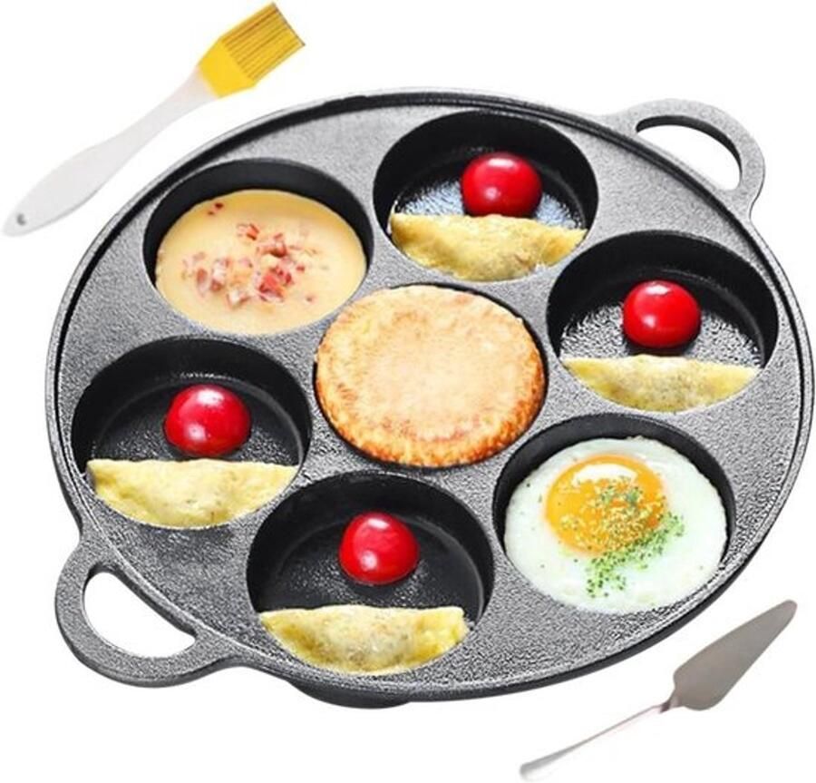 Gietijzeren Grillpan Platte Bakplaat Ontbijt Bereiden Anti-aanbaklaag 30.5 cm Zwart